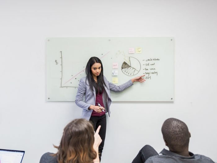 woman-presenting-pie-chart